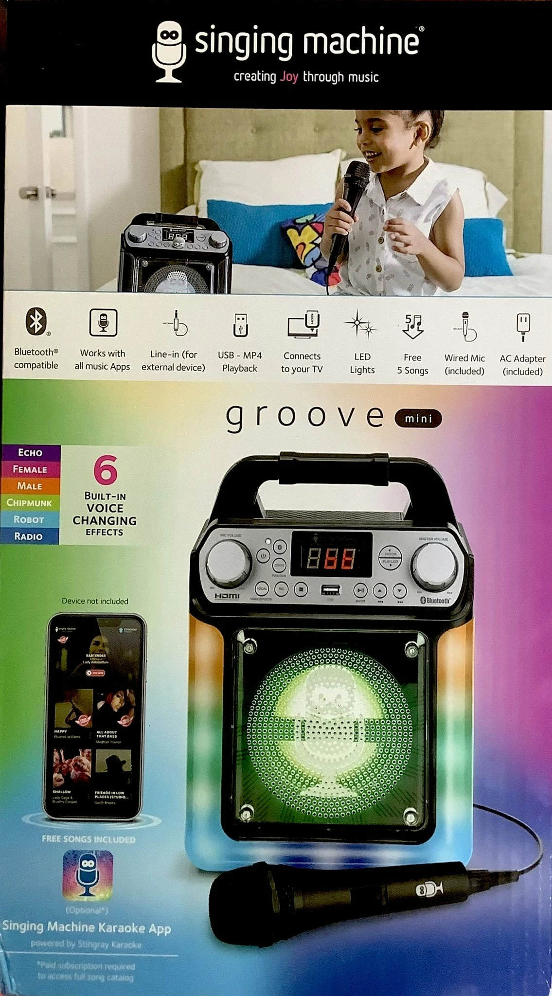 SINGING MACHINE GROOVE MINI BLACK 3 SINGING MACHINE GROOVE MINI BLACK - Image 3