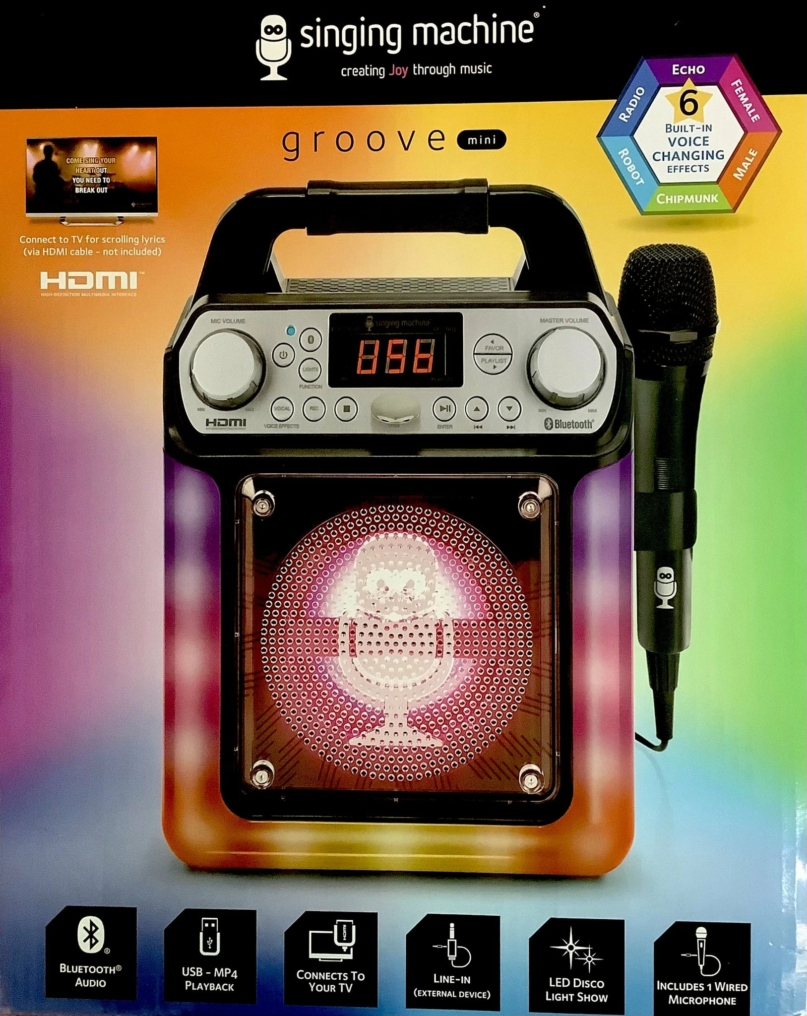 SINGING MACHINE GROOVE MINI BLACK 1 SINGING MACHINE GROOVE MINI BLACK