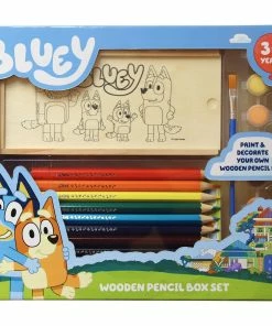 WOODEN PENCIL BOX SET BLUEY